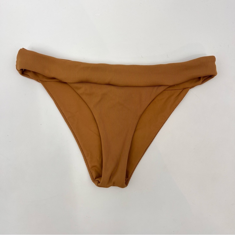 L*Space Veronica ribbed bikini bottom in‎ camel light brown size M
